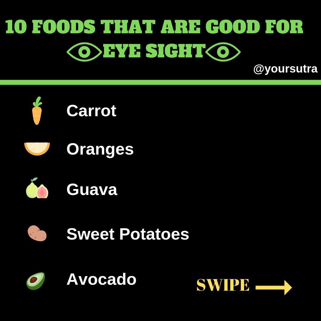 yoursutra's tweet photo. 10 #Foods that are good for #EyeSight! 

It is clinically proven that following foods that helps to keep your eye healthy. If you are eating any of these foods regularly, then you are doing a great job!!!
Do share with your friends and help them to keep their eyes healthy as well https://t.co/avKAwSKKtH