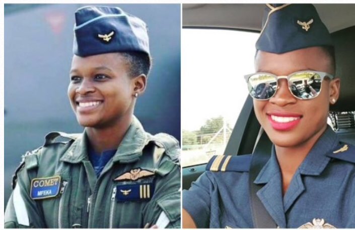 Did you guys see this formation? Well, one of them was piloted by 32 year old combat pilot Major Mandisa Mfeka. #FlyLikeAGirl #SAInauguration19 I’ve never been this proud to be South African.