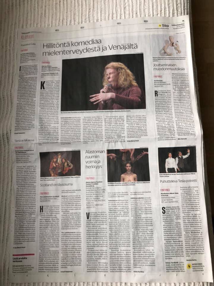 PosleSlovRu's tweet photo. First review from Finland!
So pleasure for us🙏
https://t.co/dpVyUNeEpb
#FinFringe #PosleSlov #Turku #partyhard #NordicFringe #RussianPhysicalTheatre https://t.co/81mlB0w7So