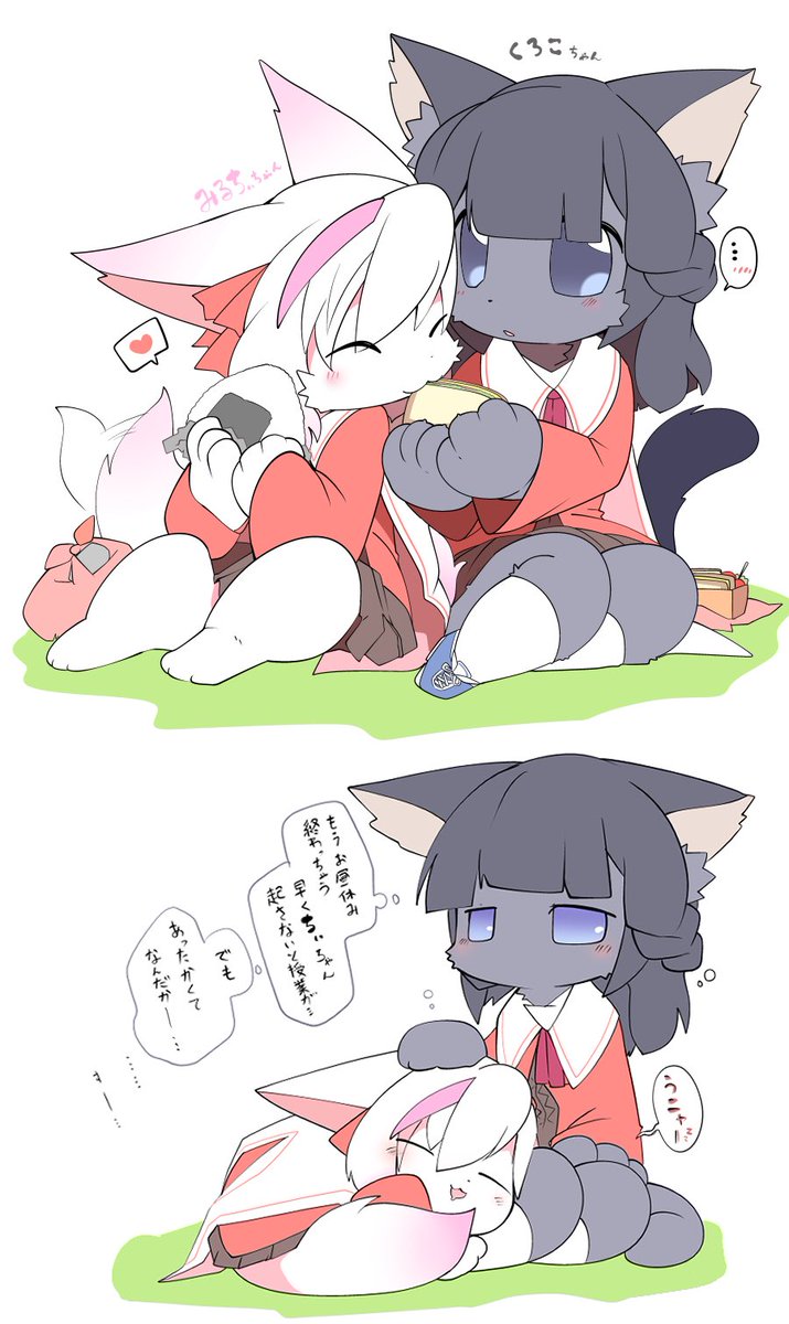 白黒ネコたちのお昼休み 