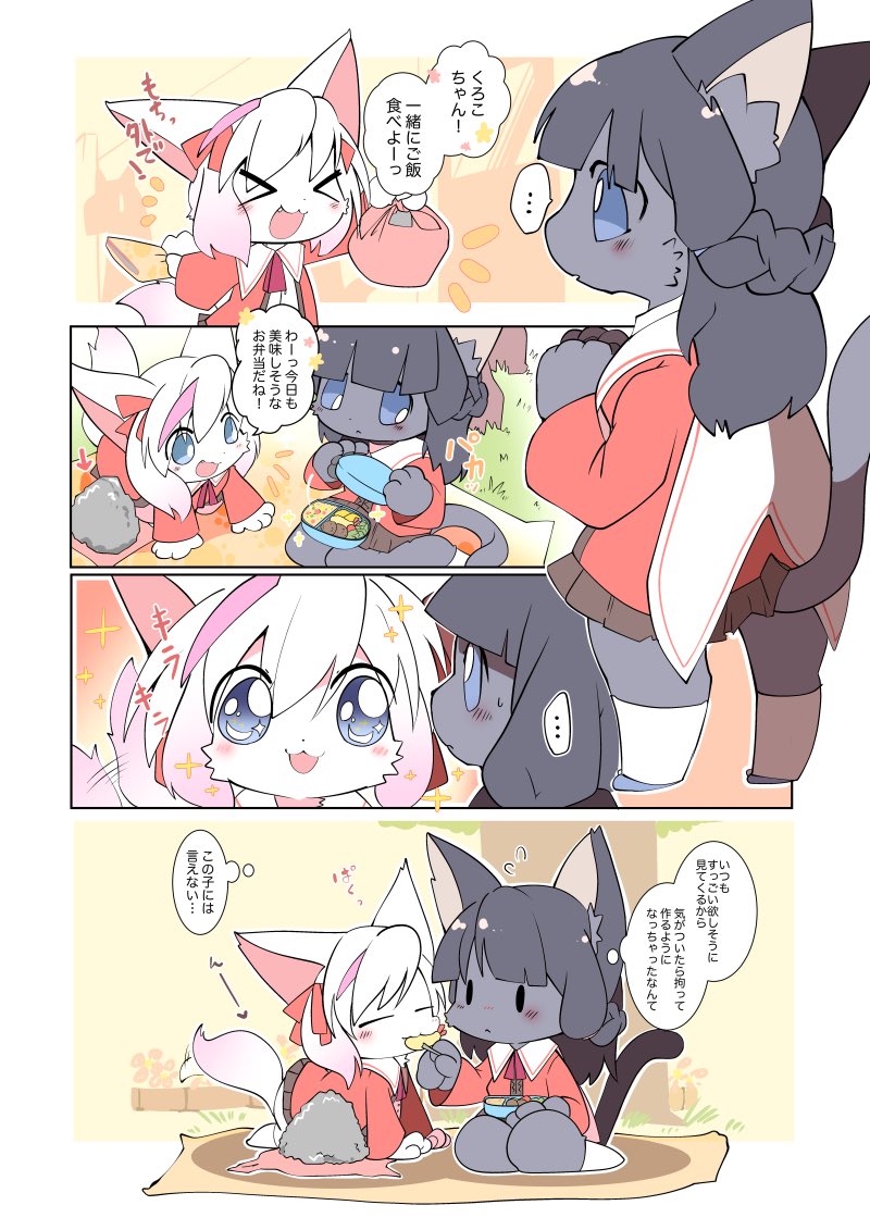白黒ネコたちのお昼休み 