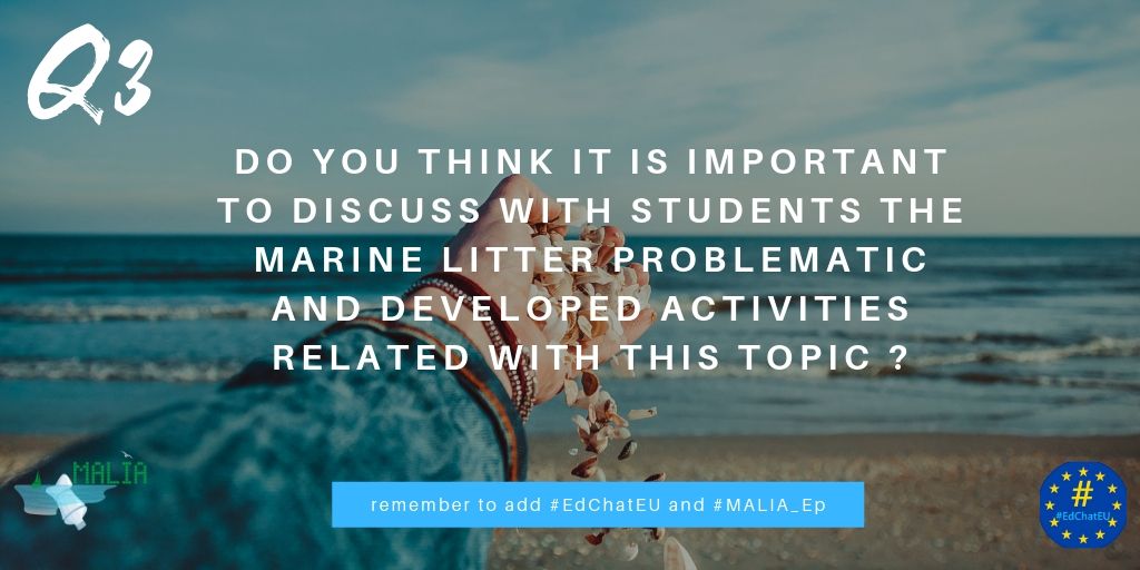 MALIA_Eplus's tweet photo. ➡️Q3️⃣: Do you think it is important to discuss with students the #marinelitter problematic and developed activities related with this topic?

#QEdChatEU #EdChatEU #MALIA_Ep https://t.co/twdtcK1yoA