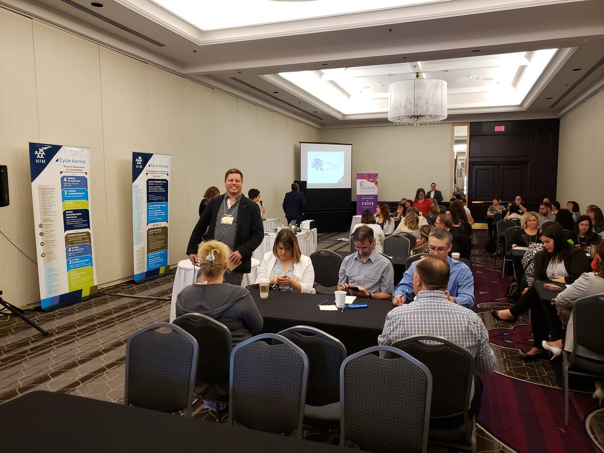 On discute du plan biennal de l'#AEFNB et du déroulement de la journée au Grand rassemblement provincial #GRPaefnb19 à Fredericton