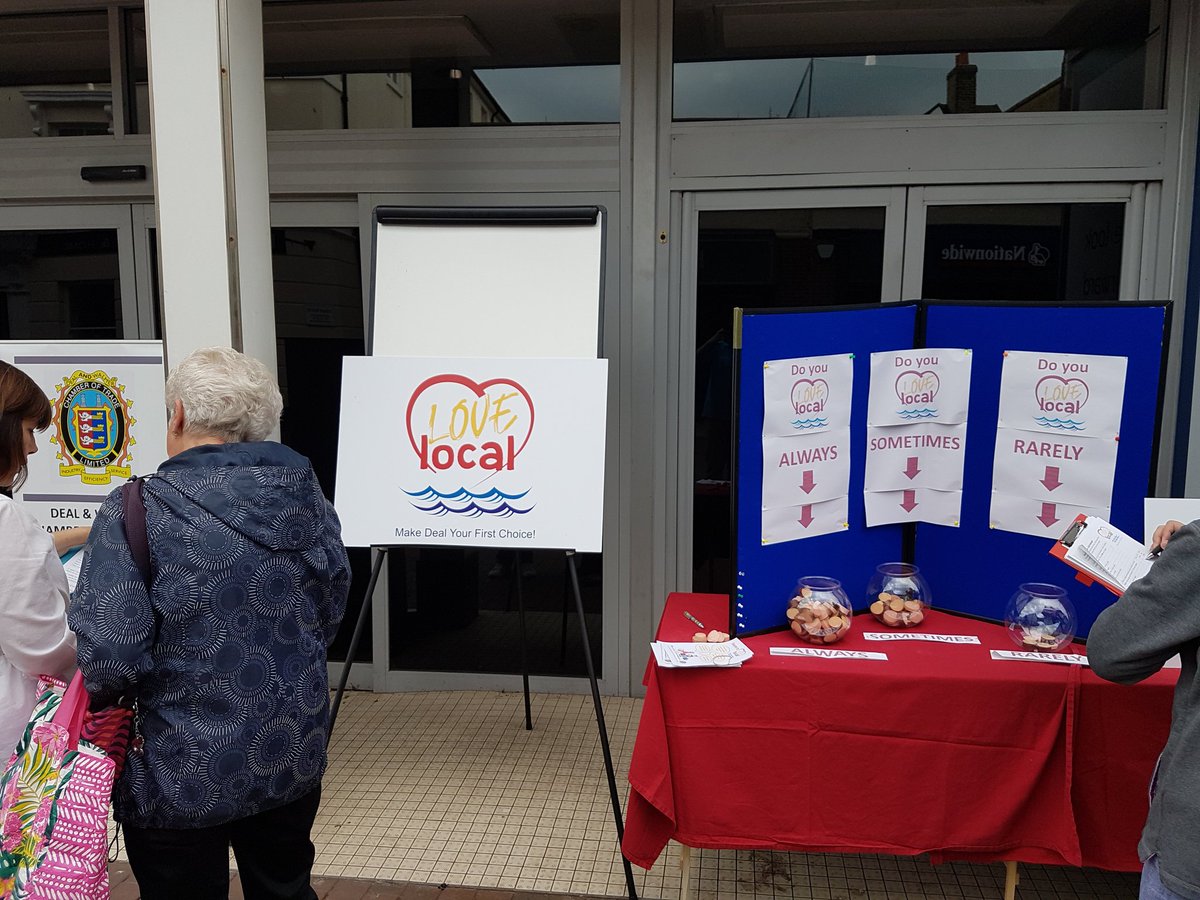 A few <a href="/DealWCT/">Deal Chamber</a>  members are in the High Street, out the old M &amp; S building between 10am &amp; 2pm today for the start of the Love Local campaign. We are backing Love Local and we hope all the local residents and business owners do the same.  <a href="/TheChequersDeal/">Chequers Kitchen</a> <a href="/TowerPrintKent/">Tower Design & Print</a> @dealrad