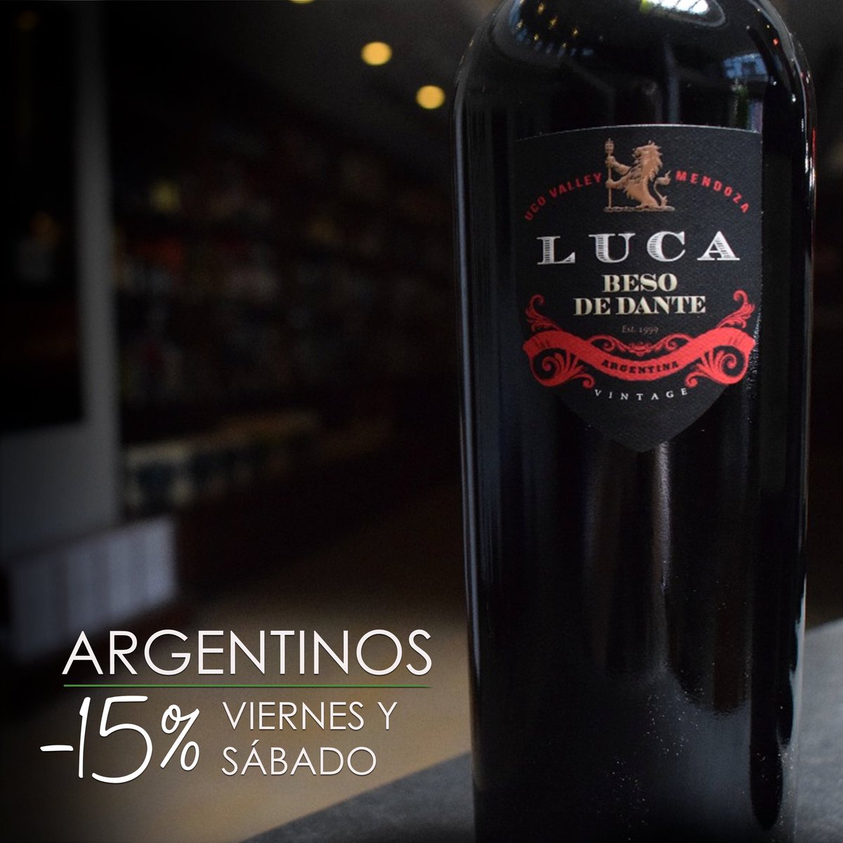 CavaAlta's tweet photo. Hoy continuamos con el -15% en etiquetas Argentinas. ¡Ven a buscar tu favorito! https://t.co/tTPdNNxEck