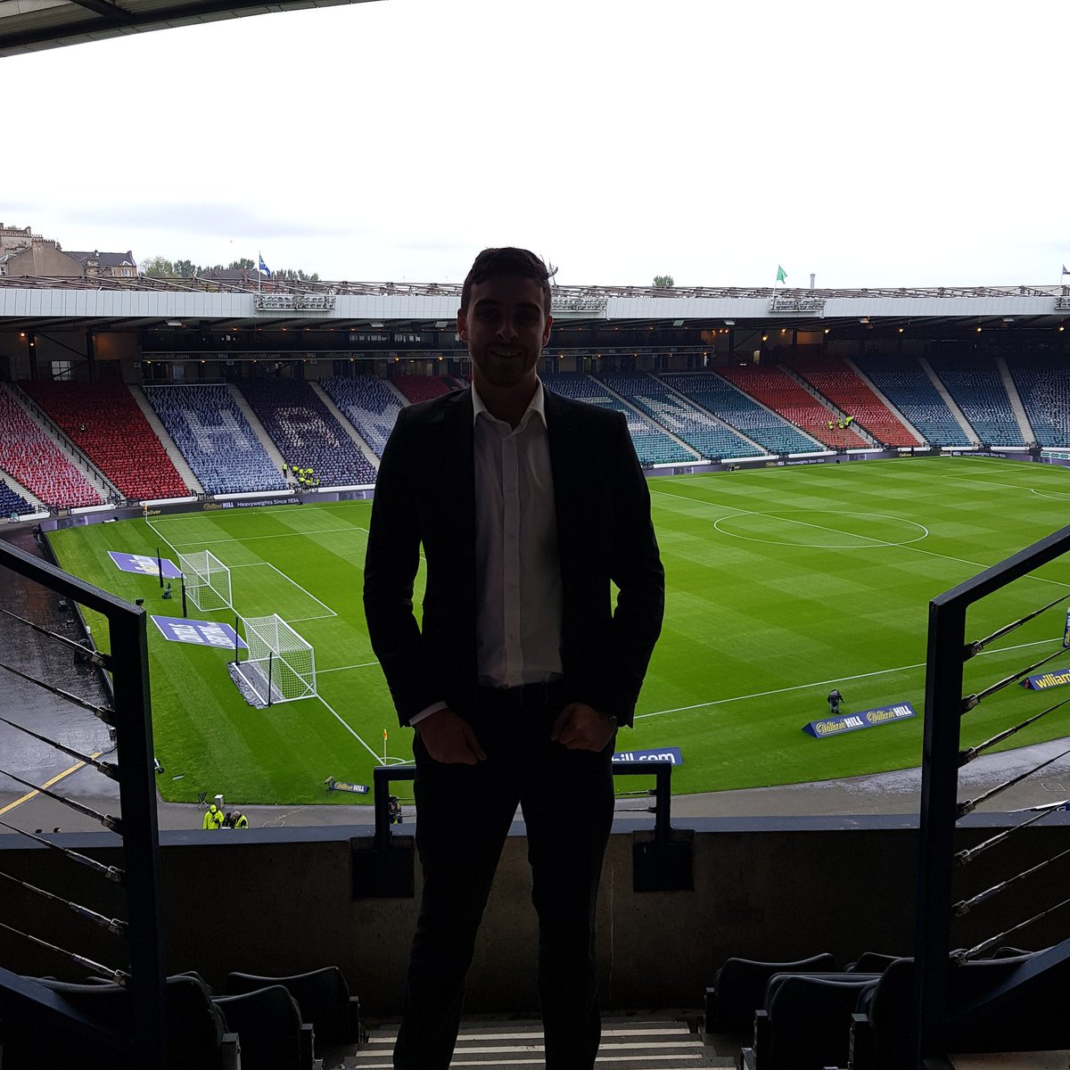 CharlieMcGinty's tweet photo. Rocked up to hampden early today with my suit and pretended I worked there, even got the daft workers to take a pic of me after I snuck in, easy does it, let's go make history boys 🇮🇪💚 https://t.co/gTqDxFiKub
