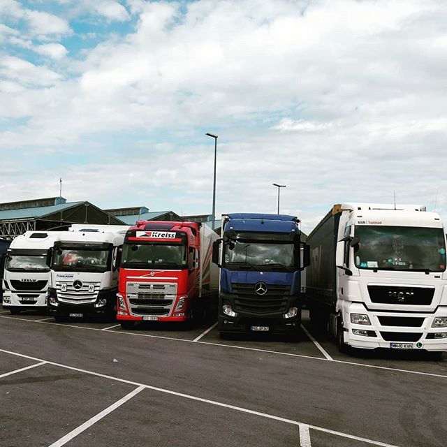 CatchABee_'s tweet image. No they are not toys. Checking out trucks at a truck stop in Germany. #ETS2 #SimDriving #Trucking #IRL #Iveco #MercedesBenz #VolvoFH #MANTrucks bit.ly/2wlzyHS