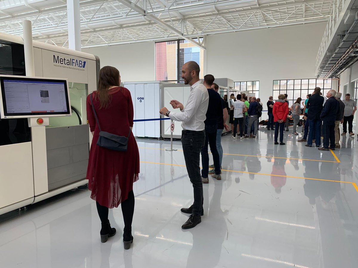 TeamAdditive's tweet photo. It’s busy at our headquarters! Come and have a look at our factory during @DTW2019 at Strijp-T! Today till 5 PM our team welcomes you and your kids at Achtseweg Zuid 155, Eindhoven, to tell you all about our machine and #3Dprinting. #maketechyours #dutchtechnologyweek https://t.co/iH0XNjcK7f