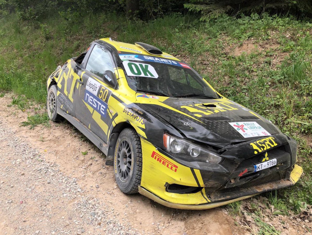 Ooooch.... pics of Dmitry Feofanov's crash. Looks like a big one. Crew OK!  
#FIAERC #RallyLiepaja
📷 <a href="/ASRTRallyteam/">ASRT</a> - poke <a href="/Karlip1/">Karlip 🚗</a>