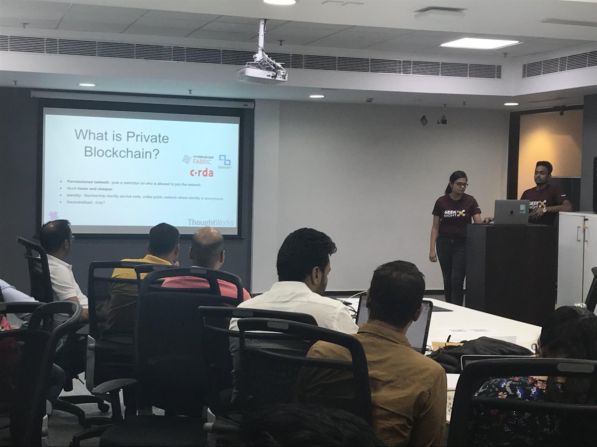 aarushigupta194's tweet photo. Glimpse of #GeekNight at @thoughtworks Gurgaon!
Great audience #Houseful #enthusiasm #interactive
Big thanks to the presenters for their efforts
@TW_IndiaEdition https://t.co/mys5jJQhLS