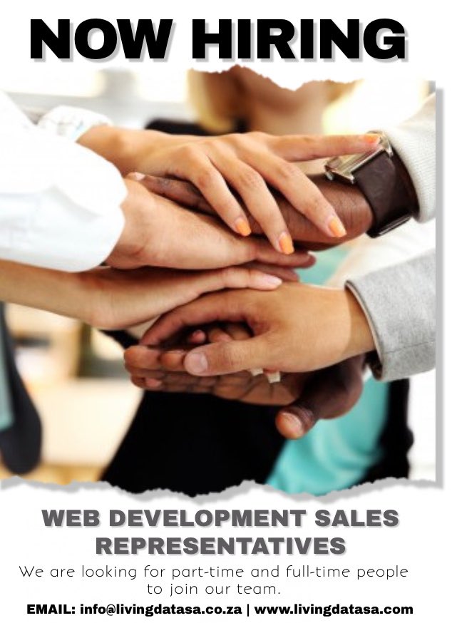 LivingDataSA's tweet image. Available Position for a Sales Represenative and Sales Manager Complete online application livingdatasa.com/job-applicatio…