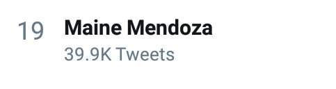 MaineTrendTeam's tweet photo. Thank you Mainers sa effort!

Daddy's Gurl HT - 4th spot 
Stacy - 9th spot
Maine Mendoza - 19th spot

@mainedcm 

#DADDYSGURLHeatWave https://t.co/4cWRUceacy