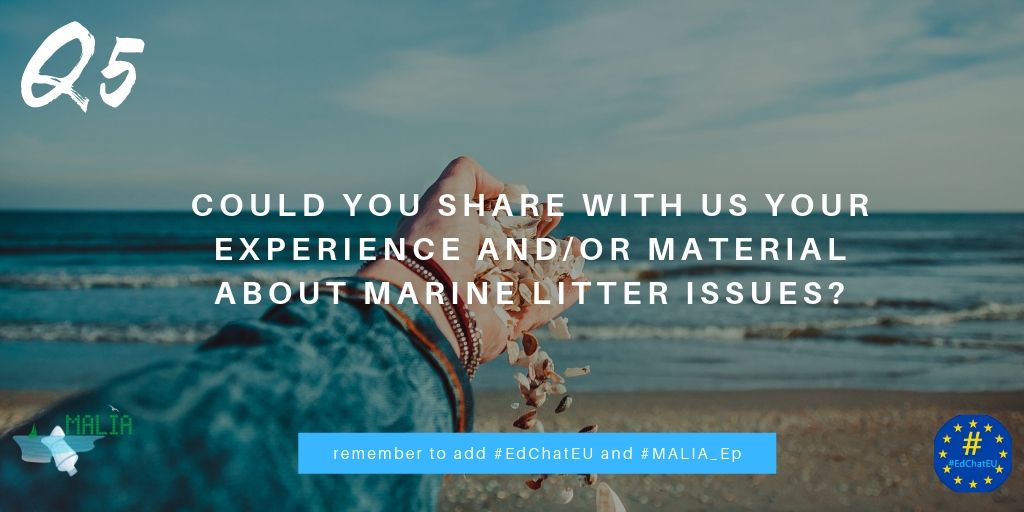 MALIA_Eplus's tweet photo. ➡️Q5️⃣: Could you share with us your experience and/or material about #marinelitter issues?

#QEdChatEU #EdChatEU #MALIA_Ep https://t.co/4tMzFvkbVn