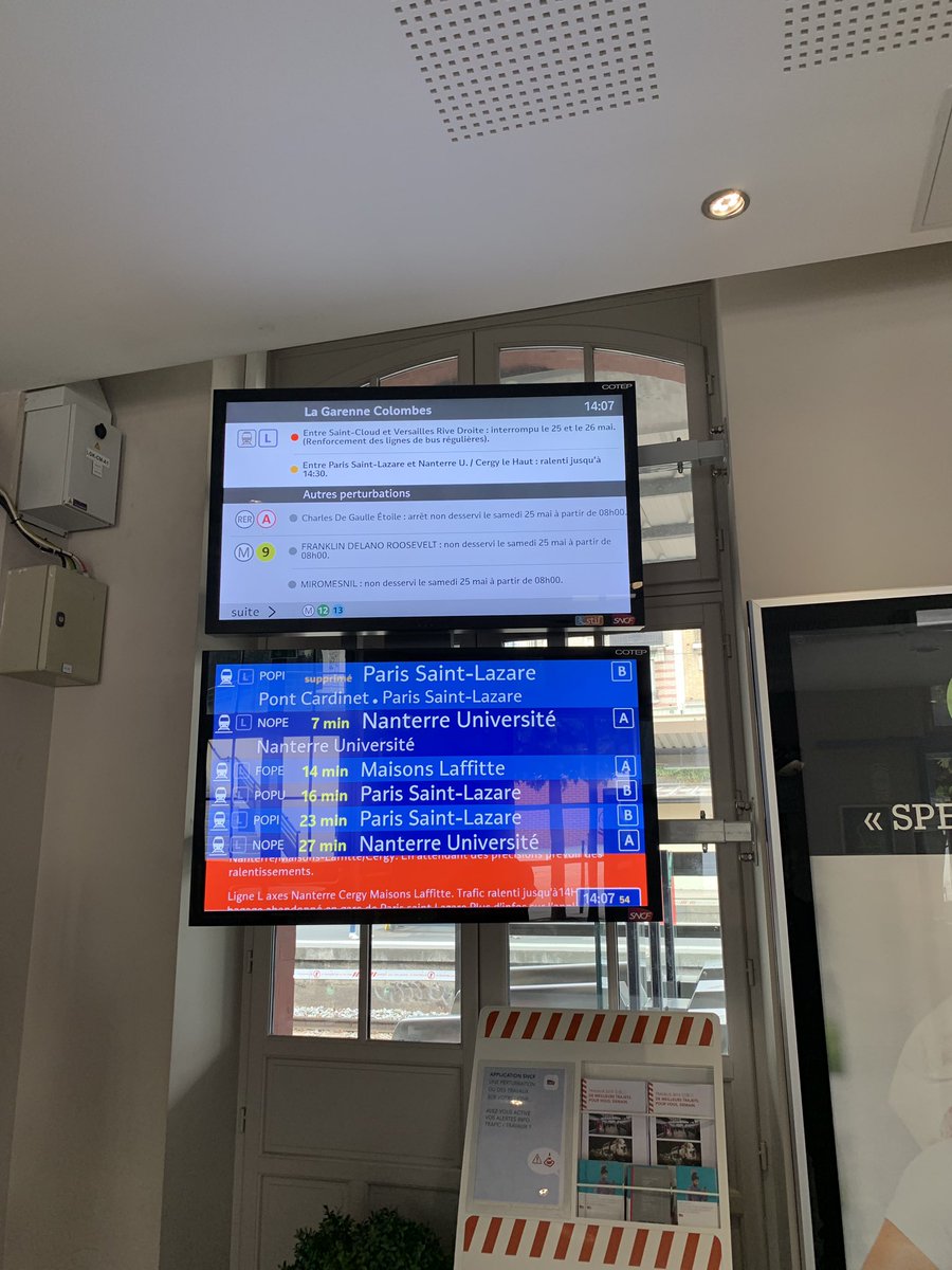 humade64's tweet photo. Merci à la sncf qui n’annonce pas les trains supprimés et quand tu arrives à la gare ton train est supprimé à la garenne #ligneL #sncf #transilien https://t.co/YyuRaBOJQW