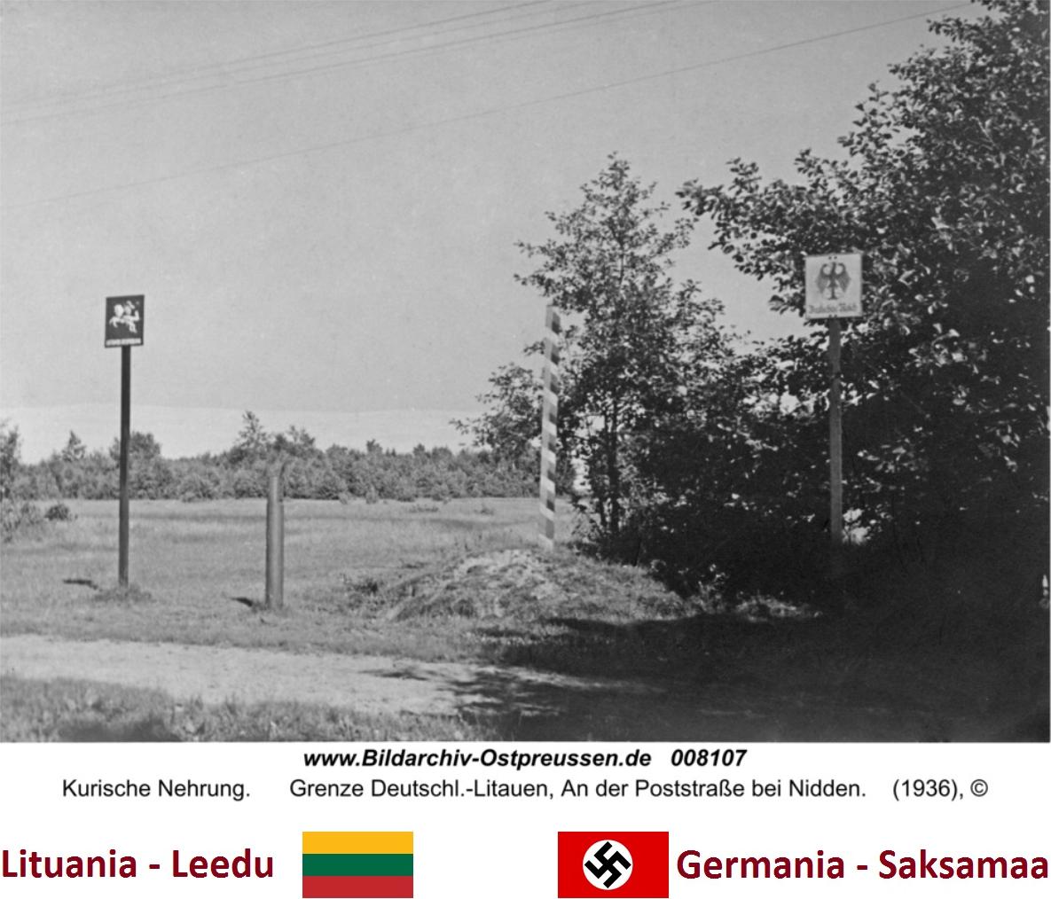 Pillandia's tweet photo. International border between Germany (coat of arms with an eagle, rightwards) and Lithuania (coat of arms with 'Vytis', leftwards) in the Curonian Spit, 1936.
https://t.co/M6tbVxABZW
#Nida #Nidden #Lietuva #Kuršių #Kuršu #Куршская #Kurische #Prussia @djxtrees @KresySiberia https://t.co/zNoHgVjpHE