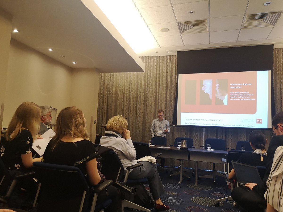 NapoKo (@napoko_) on Twitter photo First #ica2019 panel starting with existing experimental study on the difference between civil negative user comments and online hate speech and explicit vs implicit attitudes & prosocial behaviour <a href="/ziegelem/">Marc Ziegele</a> presents, Mathias Weber, @Christina_Koe, Christian Schemer <a href="/uni_mainz/">Universität Mainz</a> First #ica2019 panel starting with existing experimental study on the difference between civil negative user comments and online hate speech and explicit vs implicit attitudes & prosocial behaviour <a href="/ziegelem/">Marc Ziegele</a> presents, Mathias Weber, @Christina_Koe, Christian Schemer <a href="/uni_mainz/">Universität Mainz</a>