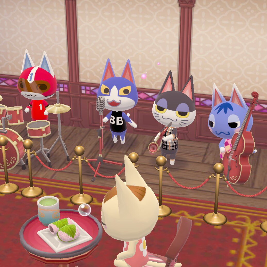 ayath0e's tweet photo. a new cat cafe recently opened in town ( ◠‿◠ ) i recommend their sakura mochis ! but the best thing about this place is definitely the band that plays there every afternoon : The Meows 🐱✨💗 #ACPCBand https://t.co/VX4BrVDe7i