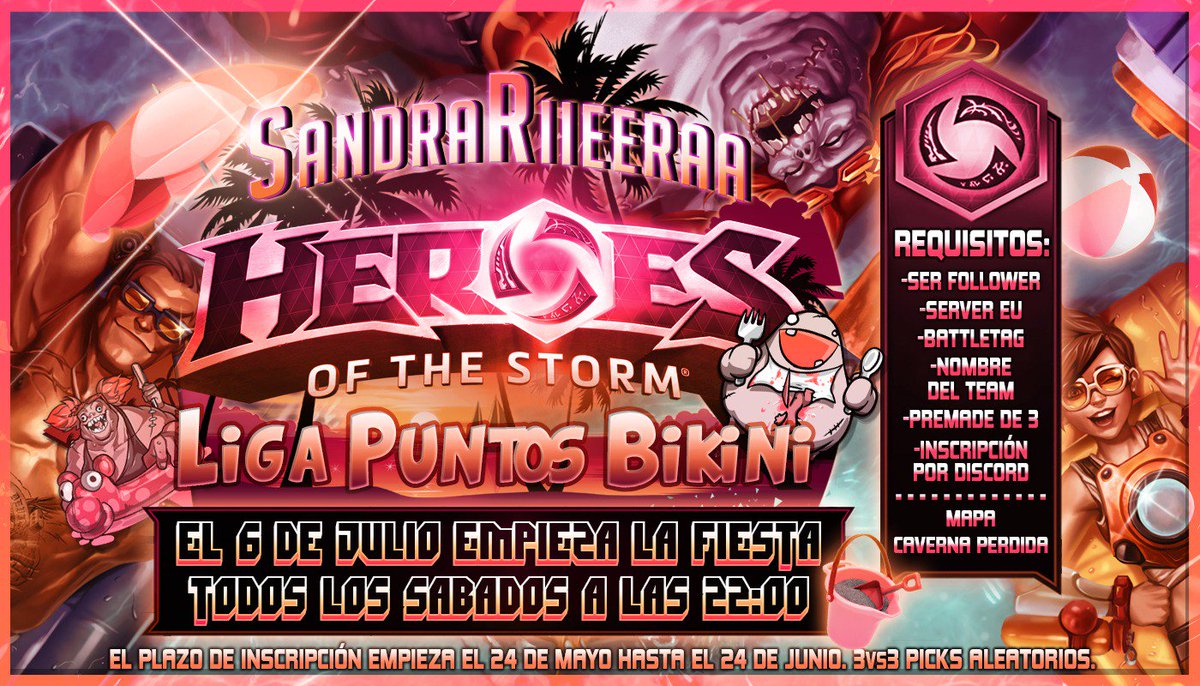 SandraRiieeraa's tweet photo. Os Presento La Primera Liga Del Canal Mas Sensual De Twitch Sera Bo3 Todos Los Sabados Apartir Del 1 De Julio En Las Proximas Semanas Pondremos Imagen De Los Premios Mucha Suerte A Todos Y Nos Vemos En El Nexo . @BlizzHeroesES https://t.co/gcuffeMZ4d