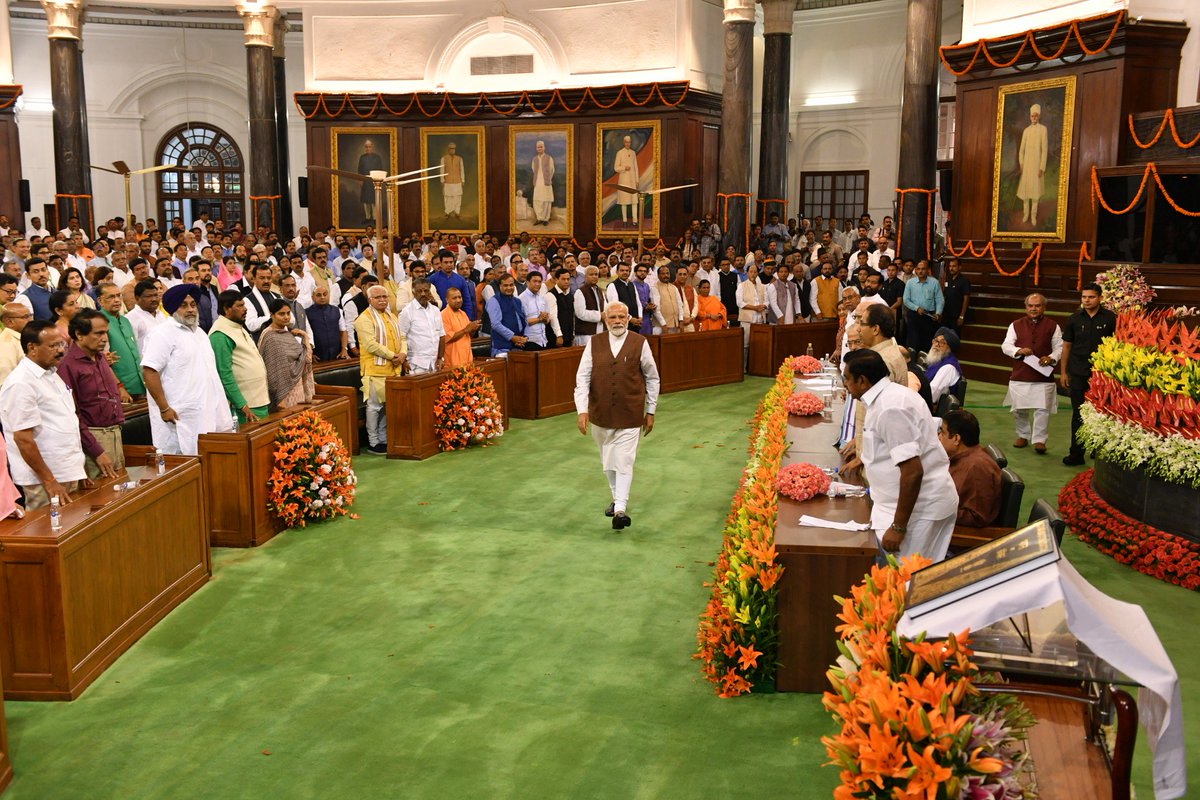 ChaudhryShankar's tweet photo. Congratulations to our beloved PM @narendramodi on being elected as the leader of NDA. 

Your speech at the Central Hall of Parliament gives us all great inspiration and energy to work for the people of our country. https://t.co/GGezByMluz