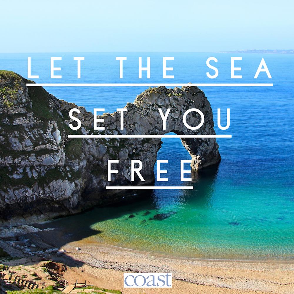 Let the sea set you free... ~ #seaside #ukcoast #lettheseasetyoufree  #happiness #weekend #ocean #inspiringquotes #quote #beach #durdledoor, image size:1000x1000