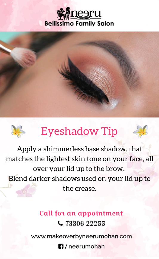 Neeru_Makeup's tweet photo. Create an impeccable eye look by following these simple steps.
Call for an appointment now: 73306 22255 or Visit Bellissimo Salon - https://t.co/b76Z9qKOzq
#beautytips #skincaretips #hair #haircare #haircaretips #summertips #Neerumohan #BellissimofamilySalon #makeover https://t.co/qgIYiatF3Q