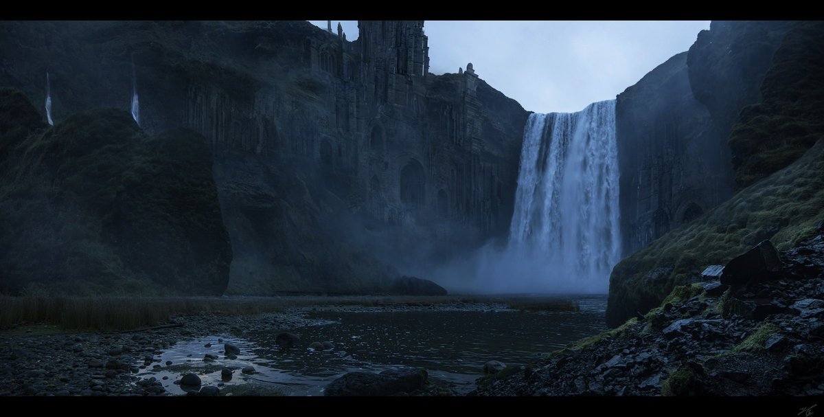 ONOT_AKE's tweet image. 【ネクロポリス】
太古の昔より人々の信仰を集めていた古都。今はただかつての信奉者達が殉教の果にたどり着く霊廟。
この場所は人に成る為の標であり魂の在り処なのだ。
#Conceptart #mattepaint