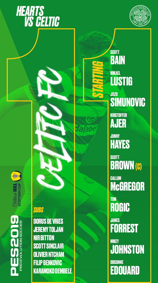 📋 TEAM NEWS IS HERE! 📋

Here's how #CelticFC will line up in the #ScottishCupFinal🍀
