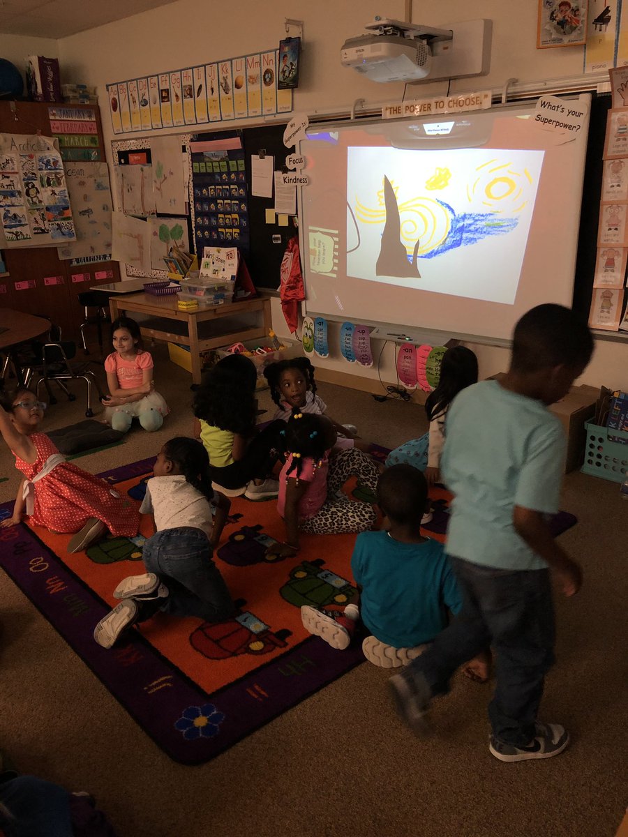 BednarikTerri's tweet photo. @hebronharmanes Kindergarten students learning through art! Thanks Mrs. Potter for representing VanGogh 👩🏻‍🎨👨🏽‍🎨🎨 #WeAreBetterTogether #AACPSArtsIntegration #kindergartenscholars #artsintegration #kindergartenteacher #lovekindergarten https://t.co/q07739A7c2