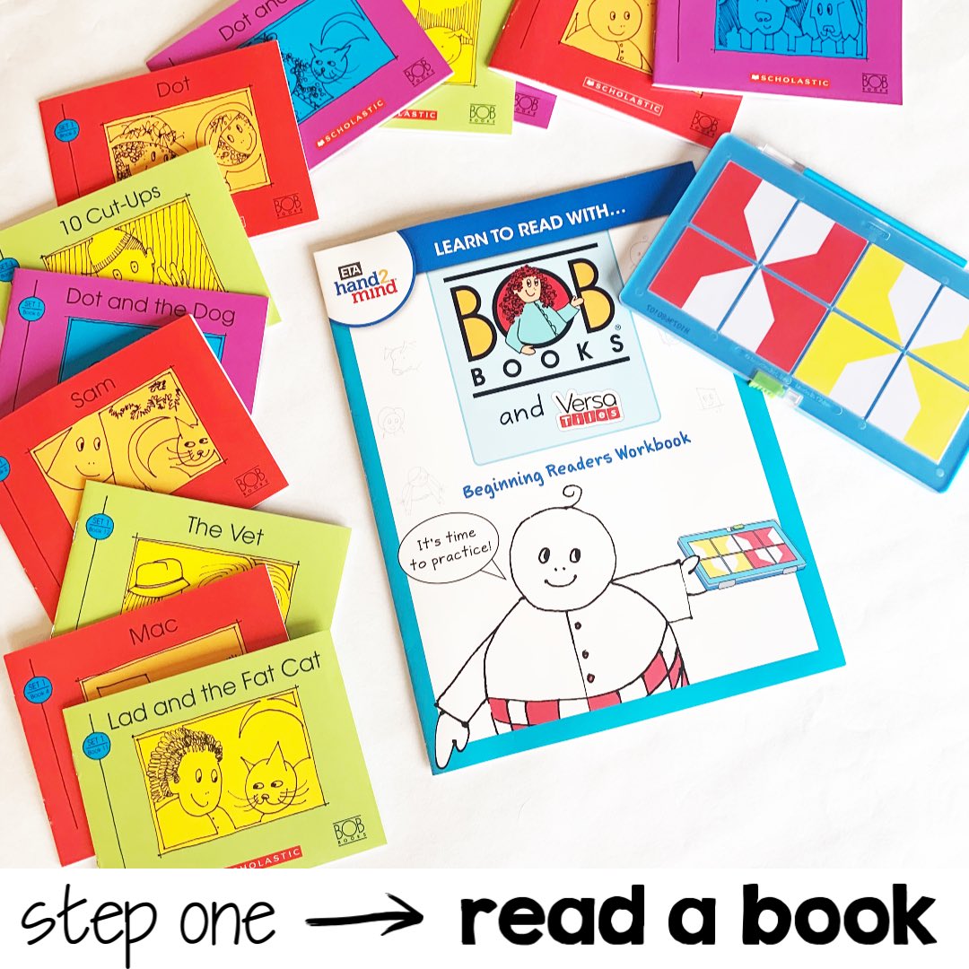 hand2mind's tweet photo. Learn to read...hands-on! Early readers will love reading by themselves with @BOB_BOOKS and VersaTiles. It’s as easy as 1, 2, 3! Swipe to see how! https://t.co/PzJ3pL7Y94 https://t.co/wvE0tt7ap7