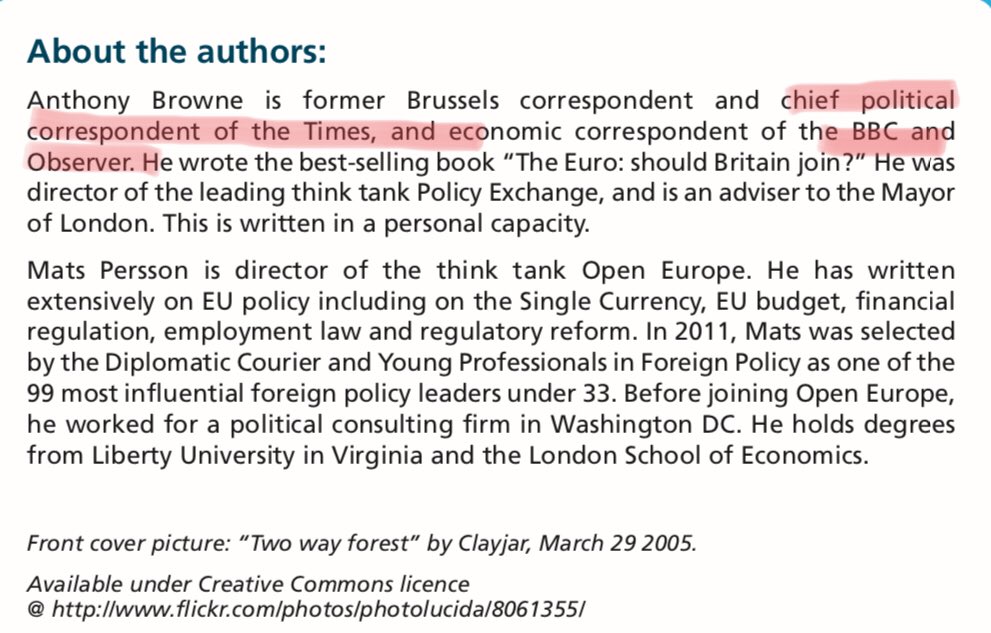 The authors of Open Europe report link back to the British press.