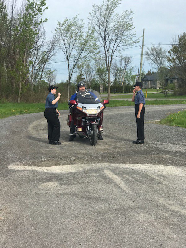 RCSCC33's tweet photo. PO1 Justus Hurley and AB Gavin Thorp directing riders to their locations at the 2019 TELUS Ride for Dad at the Cataraqui Arena in Kingston, ON. https://t.co/nOCqh8a38g