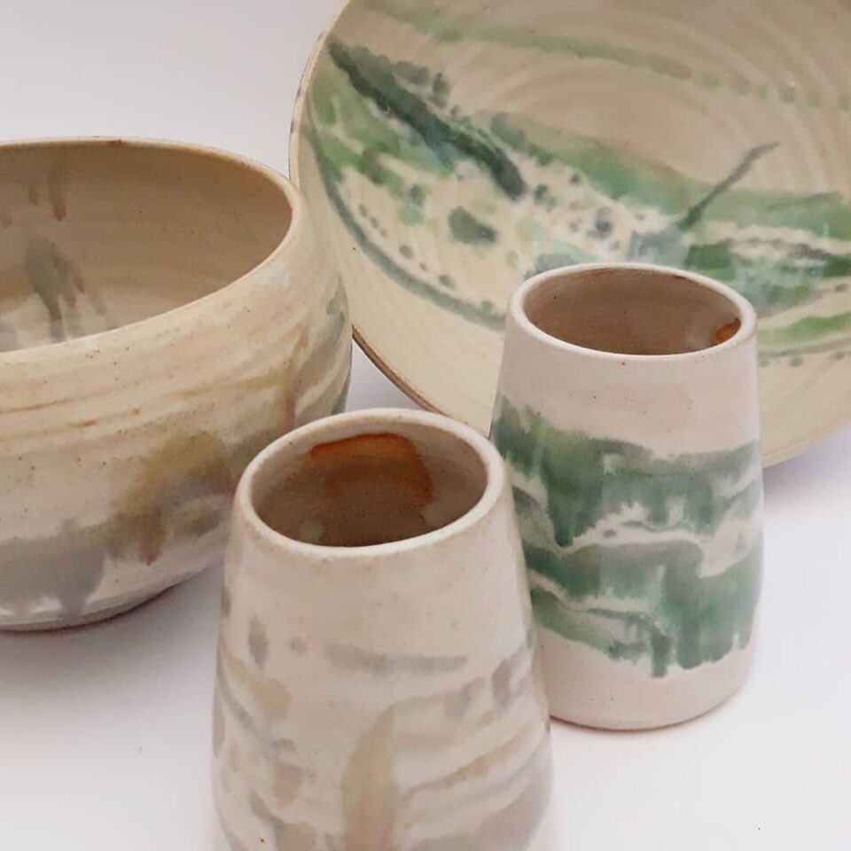 We’re at <a href="/RHSHydeHall/">RHS Garden Hyde Hall</a> for the next three days with 25 of our members exhibiting. A beautiful selection of items are available to purchase including these landscape pieces by @etherclaire #AnglianPotters #ceramics