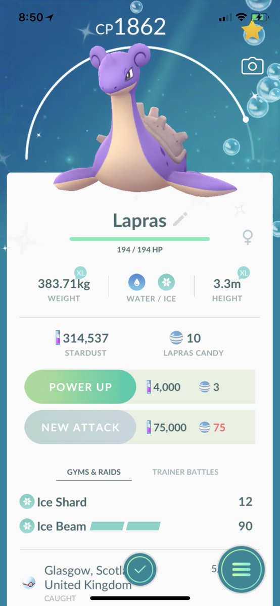 shinypok3hunt3r's tweet photo. as usual, thanx @GaganGulati333 !!!
#shinyLAPRAS #legacy
#iceshard #icebeam
✨💜✨💜✨💜✨
#pokémonGo
#shinypokémon
#shinyhunters
#pogoshinymasters https://t.co/LO64kQCUa2