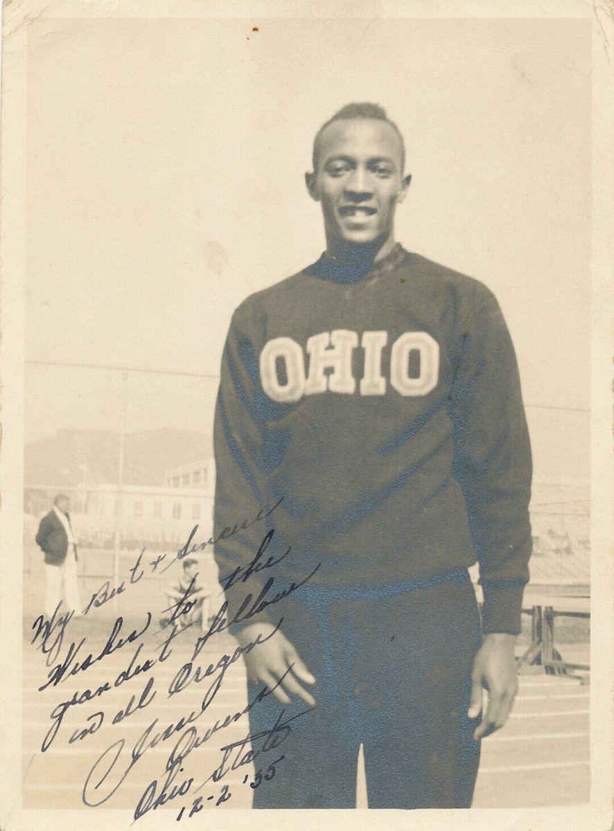 RelicSports's tweet image. OTD in 1935, Jesse Owens became legendary, setting 3 World Records at a track meet in Ann Arbor, all within 30 minutes. Owens would compete the following year in the olympics with Mack Robinson, Jackie's brother #TheHobby #trackandfield #1936olympics #relicsports