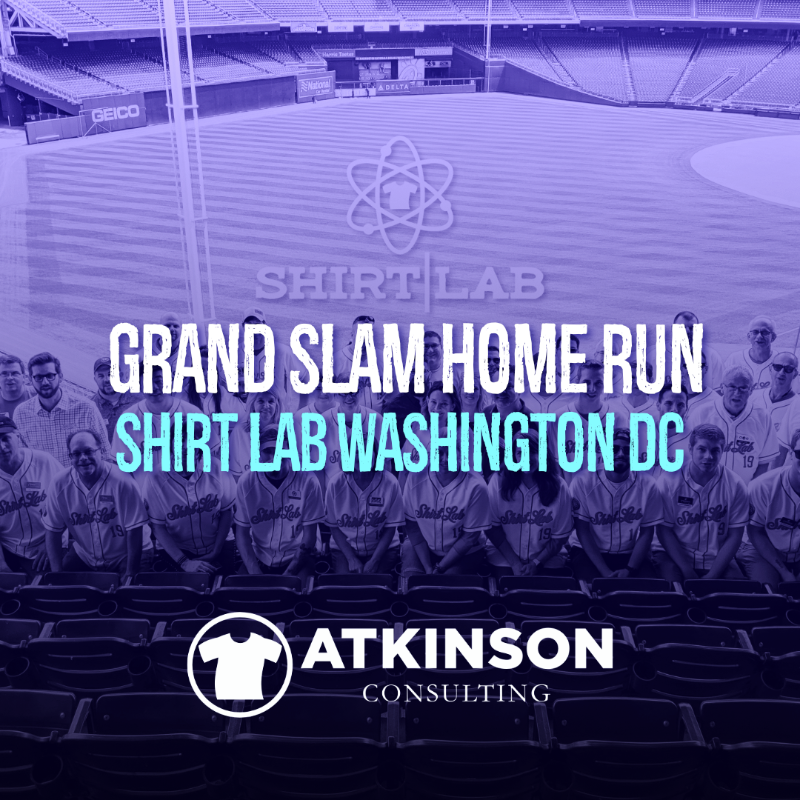 Grand Slam Home Run - atkinson.fyi/shirtlabwash - Shirt Lab Washington DC belts it out of the park with an athletic apparel sales and marketing event
