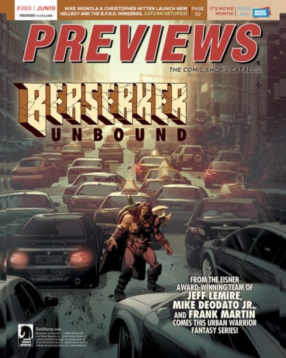 #BerserkerUnbound #1 is the #gemofthemonth of August!!!
Don't miss this series by @JeffLemire @mikedeodato @frankmartinbox and #SteveWands! 
Publisher @DarkHorseComics
