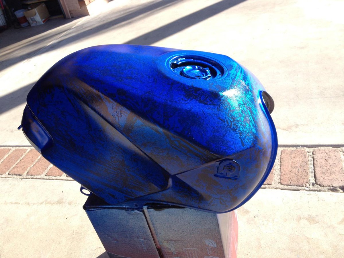 "Custom Marbled Paint I did myself" #motorcycle #biker #pics