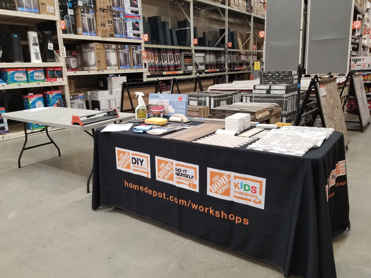 BarttheBuilder's tweet photo. Its Tile Backsplash Day at the Hoover, AL Home Depot. Join me today at 10:00 AM to learn how to create your own custom backsplash. #0881 #homedepot #homedepotworkshop #tile #backsplash #diy #diytile #diyhomedecor #builtbybart #bartthebuilder #learn #letsdothis https://t.co/mXzOK1eEZF