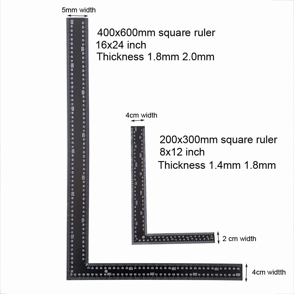 MetersTools's tweet image. 200x300mm 400x600 Black Stainless Steel Try Square Ruler
Size 200x300mm and 400x600mm
Thickness 1.4mm or 1.8mm or 2.0mm
Material: stainless Steel 
Surface: black painting 
Scale painting
Used for wood working
