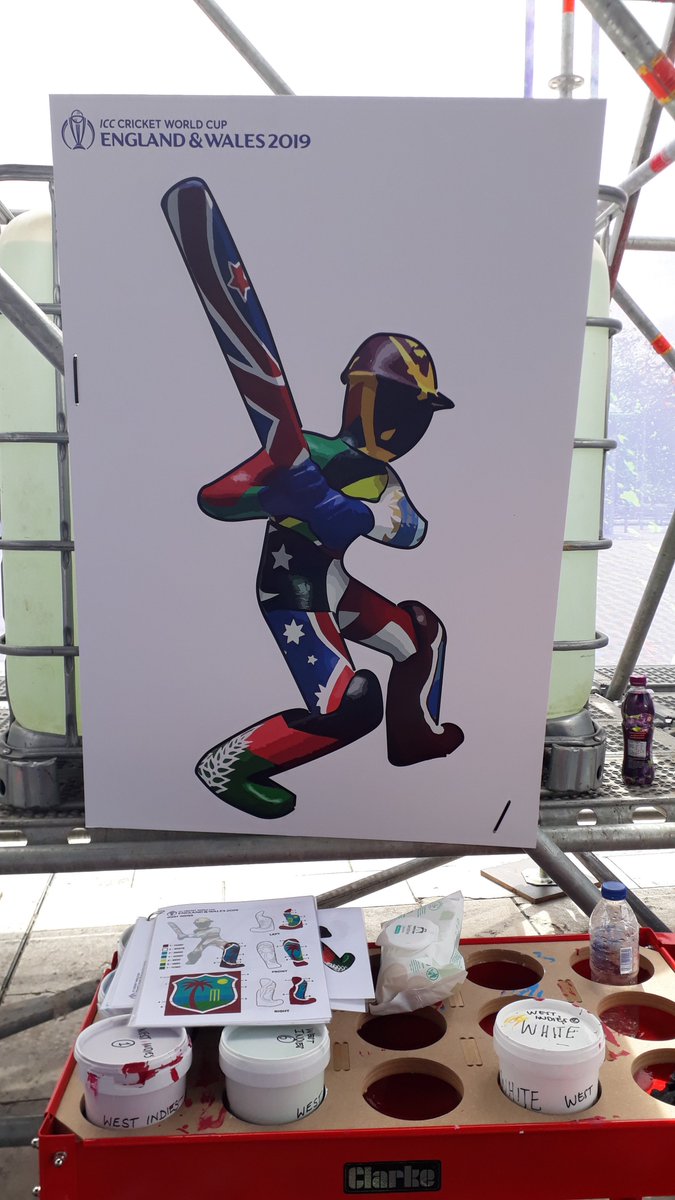 VisitBristol's tweet photo. Head down to Millennium Square 10am-5pm Sat-Mon and TAKE PART IN GIANT ART! We're helping @Trotty and @cricketworldcup create a giant 4-metre tall sculpture of a cricketer and inviting all fans to come and help paint their favourite team's flags. #CWC19Bristol #CWC19 #GiantArt https://t.co/vjR4QqU2Mf