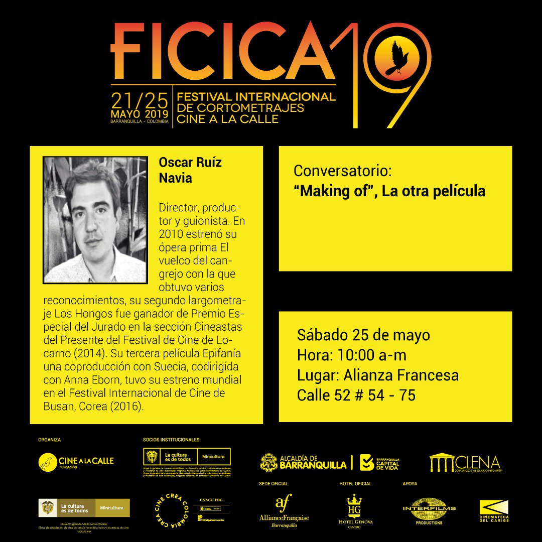 jannethsantos's tweet photo. #Hoy #FICICA19 habla #produccióncinematográfica: el #makingof con #OscarRuizNavia, en @AFBarranquilla. @cinealacalle, @UAutonoma, @Comunicador_CO y #SeminariodeCineUniautónoma https://t.co/K5swcTHtON