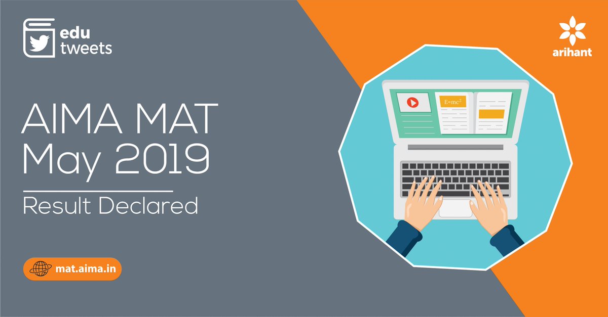 arihantpub's tweet photo. #EduTweets #EducationalNews #ExamInfo
The All India Management Association (AIMA) has declared the result of Management Aptitude Test (MAT) May 2019.
Check Now @ https://t.co/19JxXcubDf https://t.co/4MZzJrzIn6