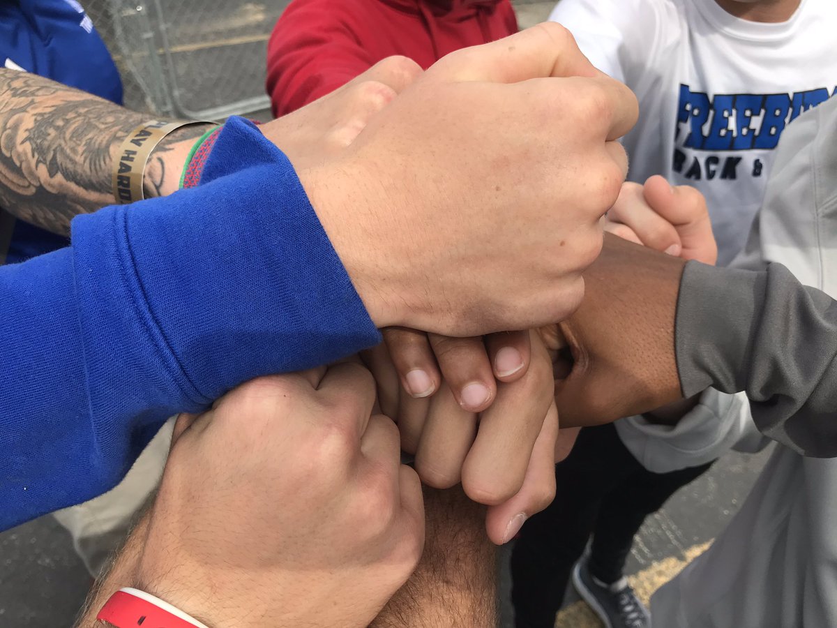 FreeburgTrack's tweet photo. Last team break with this group of seniors.  Anyone who has coached these guys knows just how special they are.  Leave it all on the track today boys. Love you guys! @MidgetSprints @FreeburgCCTF https://t.co/ucUikM1L3c