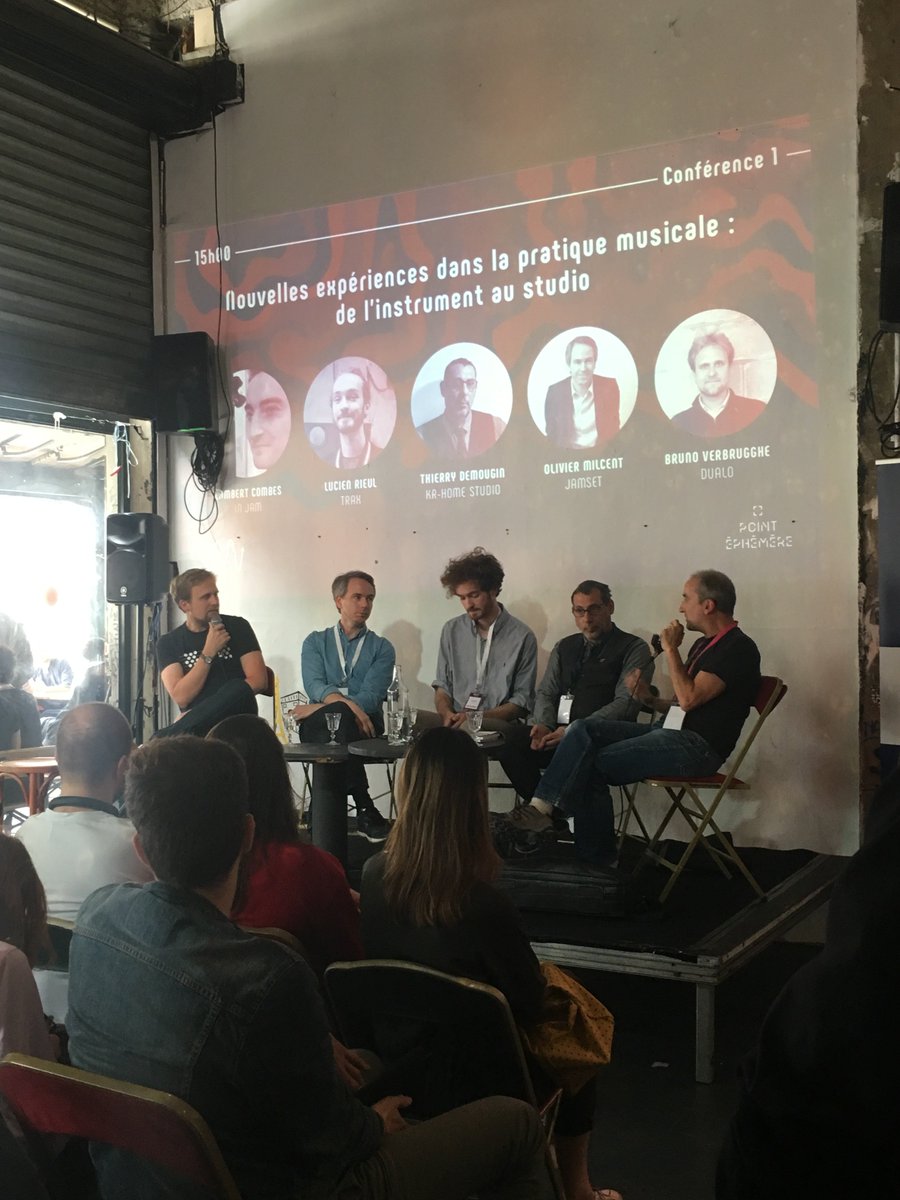 WeAreKlox's tweet image. Très chouette après-midi au @PointEphemere pour @MusicUpEvent avec des conférences sur les nouvelles pratiques musicales et l'intelligence artificielle. Ça se poursuit en ce moment avec des concerts! 🎤