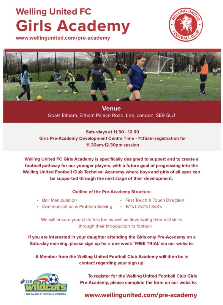 Welling United Girls Academy on Twitter "We have started our wildcats