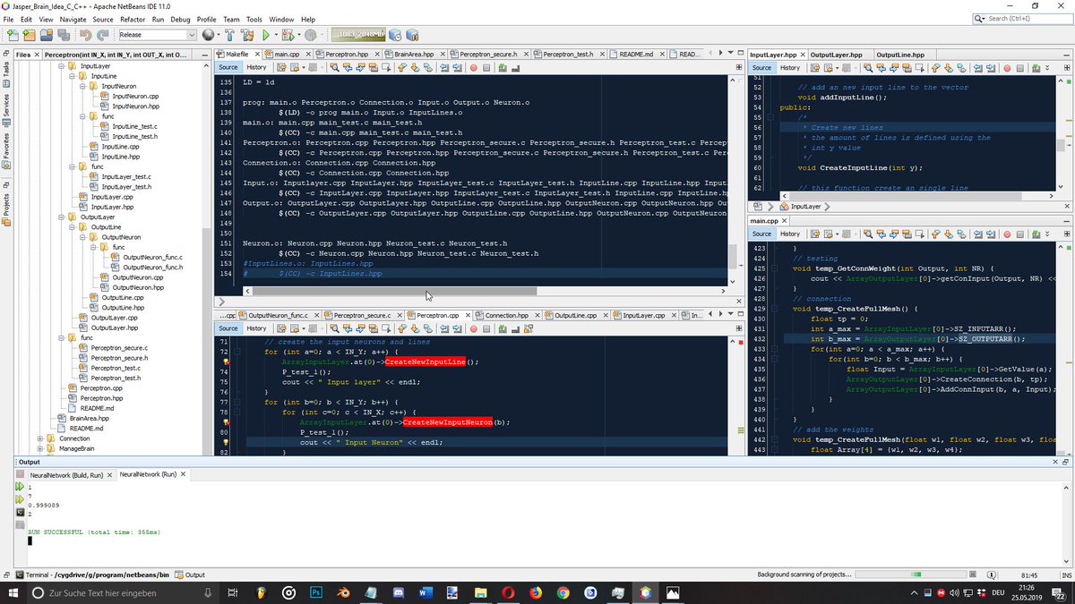 animator617's tweet image. Yeah my Neural Network is Working. Now I only Need To add the hidden layer and than i can start to train it 
Yay 😁😁

#NeuralNetworks #Coding #C_plusplus #C