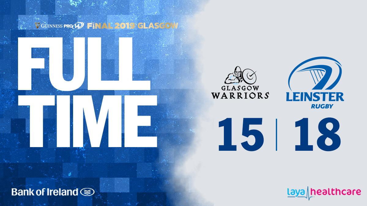 leinsterrugby's tweet photo. FULL-TIME!!!!! WE ARE #GUINNESSPRO14 CHAMPIONS!!!!!!! 🏆 https://t.co/O7jONkDCEk