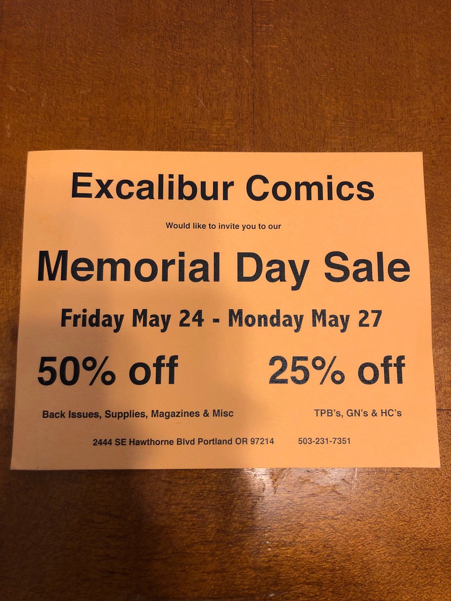 ExcaliburPDX's tweet photo. Good Morning! Today is day 2 of the amazing 50% off SALE!!! https://t.co/ln8Ai0b5PI