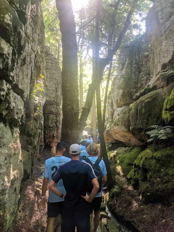 ChattanoogaFC's tweet photo. The team took advantage of this incredible weather this morning, paying a visit to @SeeRockCity, one of the most beautiful spots in town and our halftime sponsors. We even ran into a few @RealBetis fans! https://t.co/1J3vDAKeAp