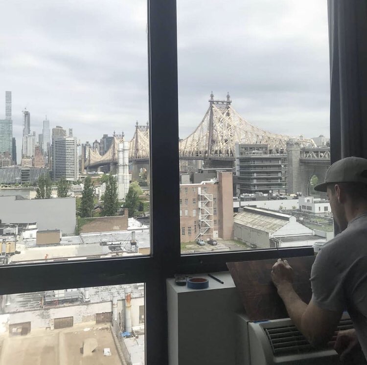 📸: @seanfloodpaintings we are looking forward to seeing the final sketch! #skyline #nyc #views #oneofakind #thecity